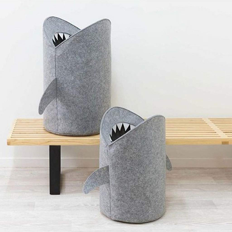 Wholesale Laundry Basket Animal Shark Basket Stackable Felt Laundry Basket