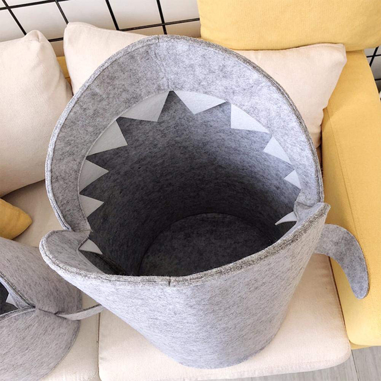 Wholesale Laundry Basket Animal Shark Basket Stackable Felt Laundry Basket