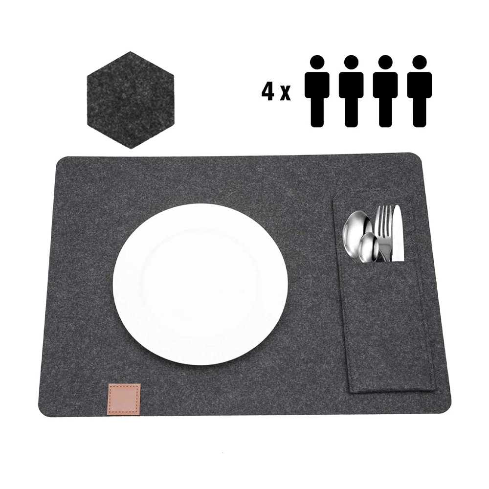 Kitchen Heat Resistant Waterproof Placemat Absorbent Felt Place Mat