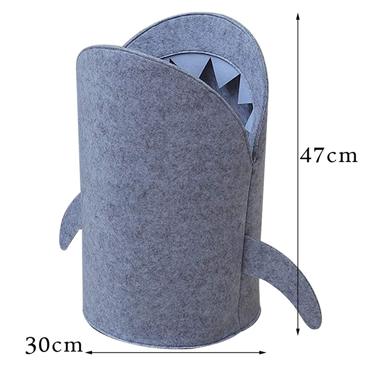 Wholesale Laundry Basket Animal Shark Basket Stackable Felt Laundry Basket