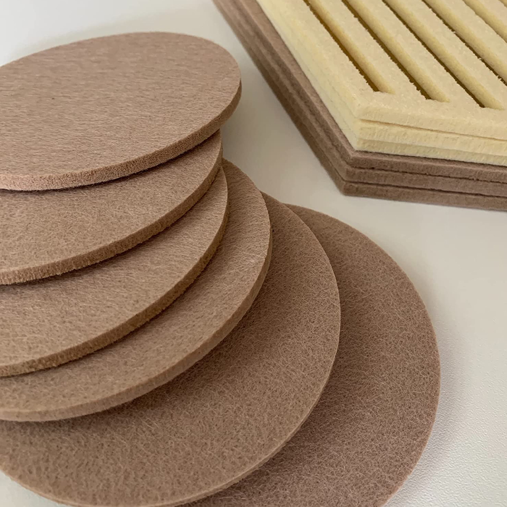 Felt Placemats Set Table Mats Non Slip Heat Resistant Felt Placemat Coaster