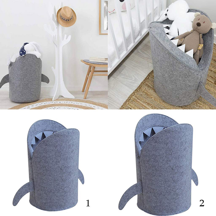 Wholesale Laundry Basket Animal Shark Basket Stackable Felt Laundry Basket