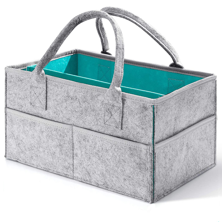 Factory Supply Foldable Sturdy Felt Diaper Caddy Infant Nursery Organized Bag