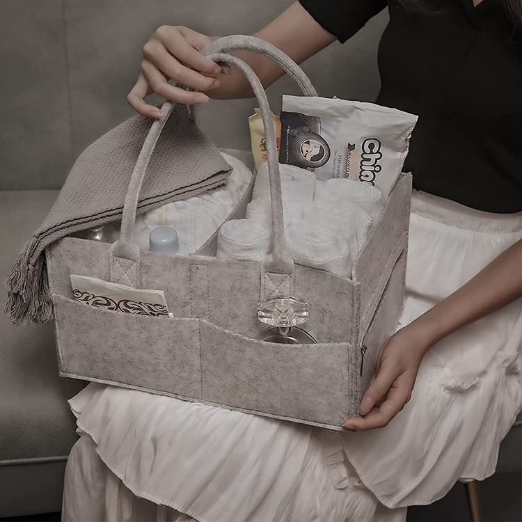 Premium Felt Baby Diaper Caddy Organizer
