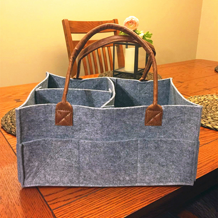 Portable Felt Diaper Basket Baby Caddy Nursery Organizer