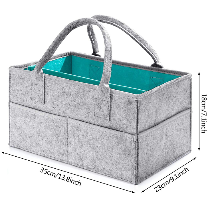 Factory Supply Foldable Sturdy Felt Diaper Caddy Infant Nursery Organized Bag