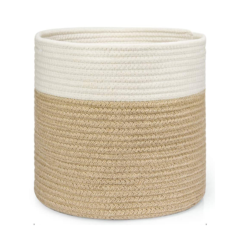 Indoor Home Decor Cotton Rope Woven Storage Organizer Plant Baskets
