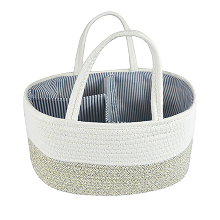 Factory Portable Baby Diaper Caddy Organizer Nursery Cotton Rope Storage Basket Bin