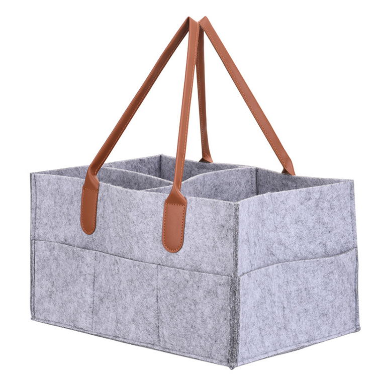Portable Felt Diaper Basket Baby Caddy Nursery Organizer