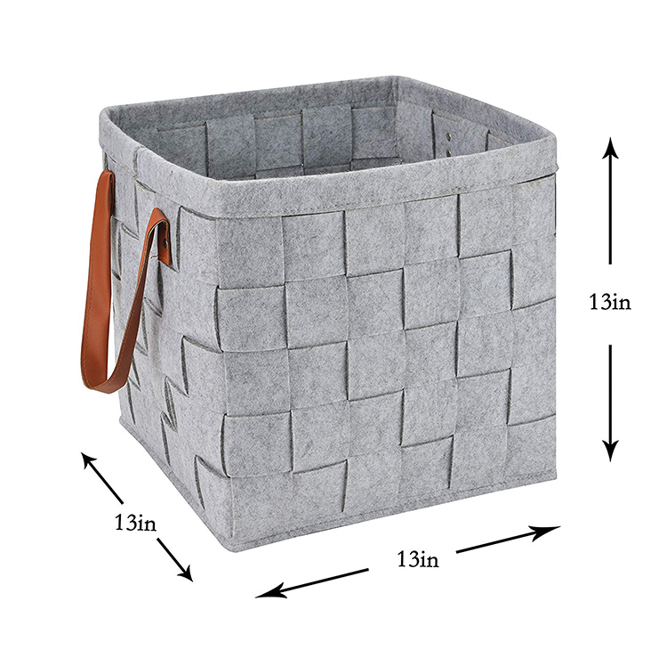 Foldable Felt Laundry Storage Basket Hamper