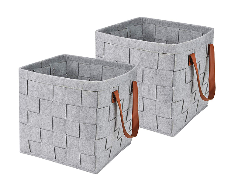 Foldable Felt Laundry Storage Basket Hamper