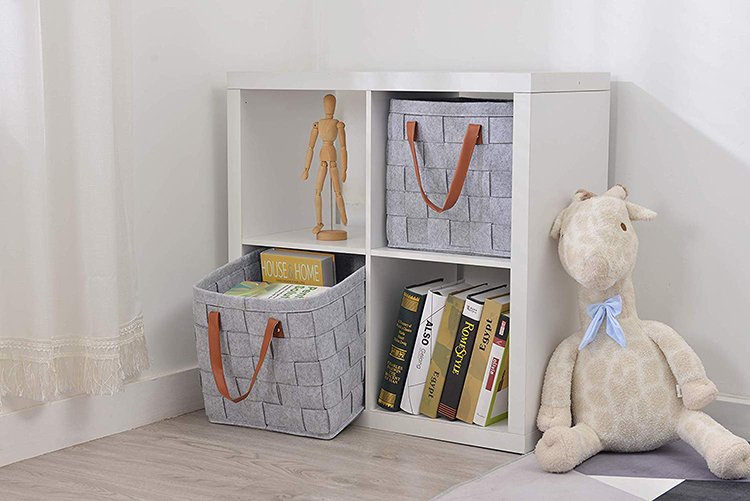 Foldable Felt Laundry Storage Basket Hamper