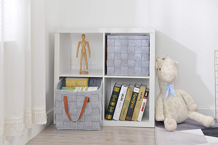 Foldable Felt Laundry Storage Basket Hamper